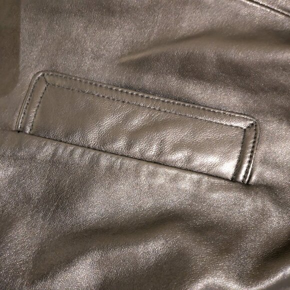 Black Leather Short Jacket - Picture 4 of 6